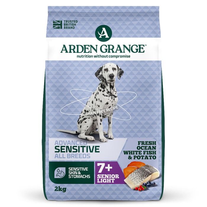 Arden Grange Advanced Sensitive All Breeds Senior Light Fresh Ocean White Fish & Potato Dry Dog Food - 2kg