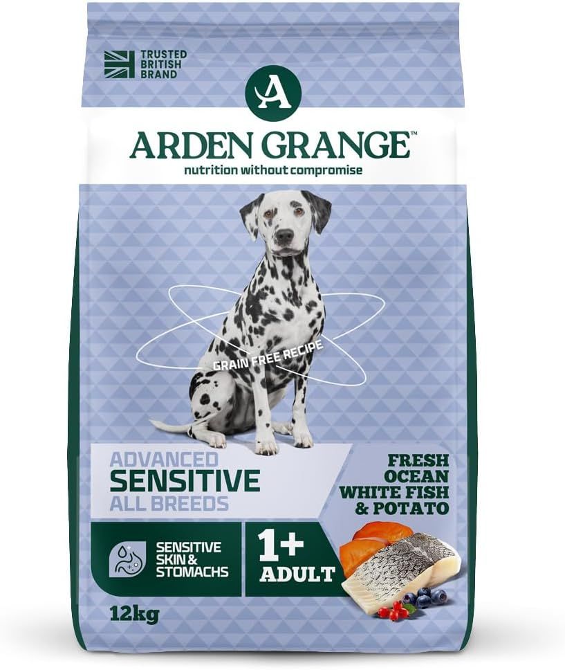 Arden Grange Advanced Sensitive All Breeds Adult Ocean White Fish & Potato Dry Dog Food - 12kg