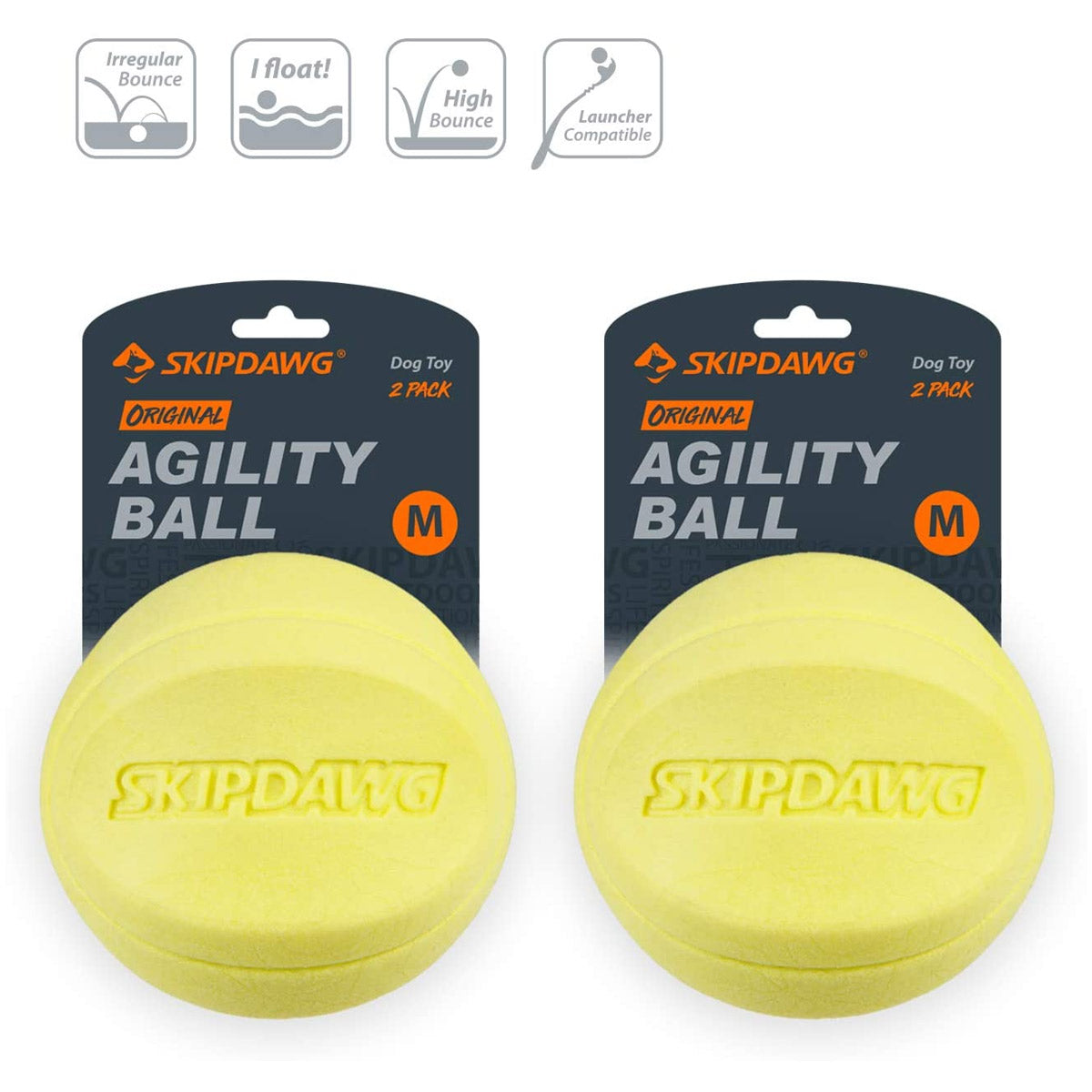 SKIPDAWG Dog Agility Ball Pack of 2 (Medium)