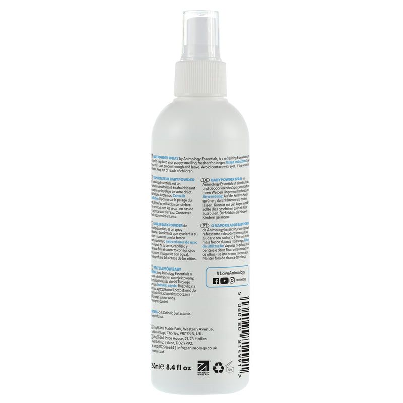 Animology Essentials Baby Powder Fragrance Dog Spray 250ml - 250ml