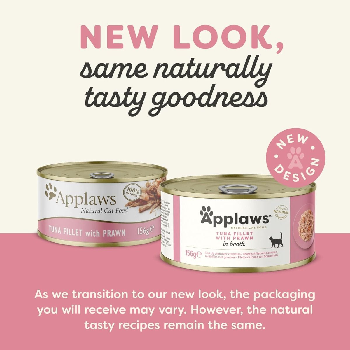 Applaws Tuna Fillet with Prawn in Broth Wet Cat Food 156g Tin - 156G