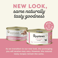 Thumbnail for Applaws Tuna Fillet with Prawn in Broth Wet Cat Food 156g Tin - 156G