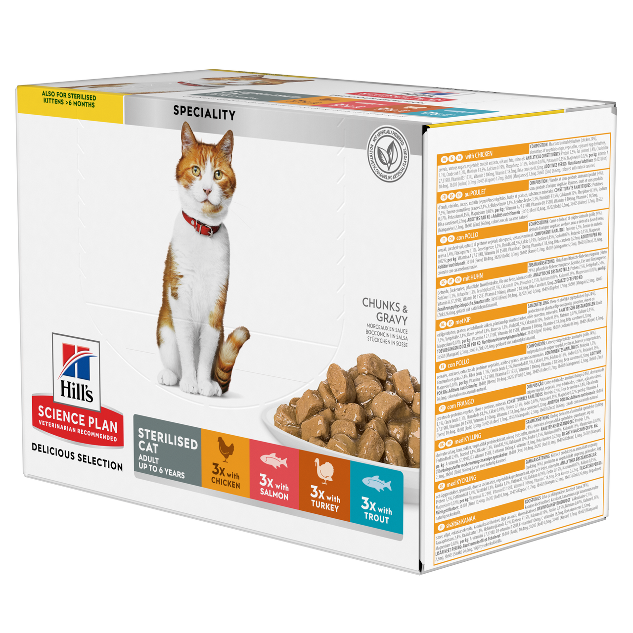 Hill’s Science Plan Sterilised Cat Adult Cat Food Multipack (12x85g)