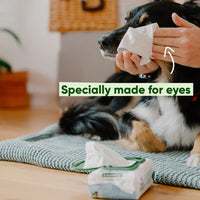 Beco Dog Eye Wipes Cleans Tear Stains & Discharge 70 Unscented Wipes 15 x 12cm -
