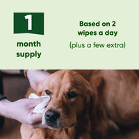 Beco Dog Eye Wipes Cleans Tear Stains & Discharge 70 Unscented Wipes 15 x 12cm -