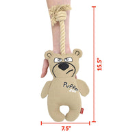 Thumbnail for Puffer Zoo Bear Canvas Fabric with Rope Handle Dog Toy