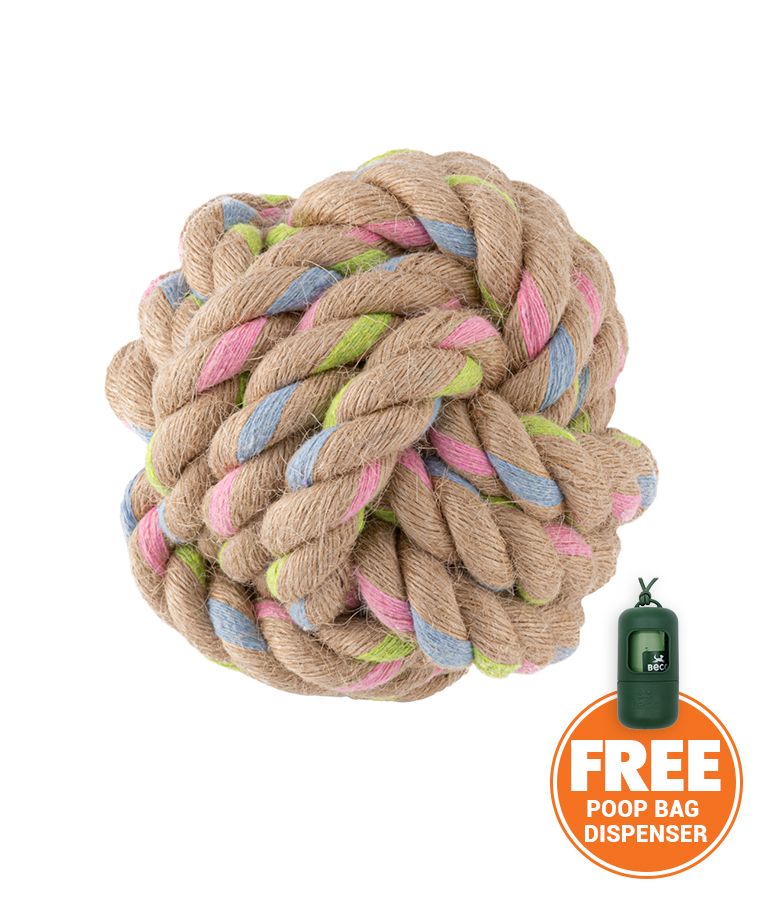 Beco Pets Hemp Rope Chunky Ball Dog Toy - LARGE