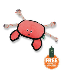 Thumbnail for Beco Pets Rough & Tough Crab Recycled Dog Toy - ORANGE LARGE