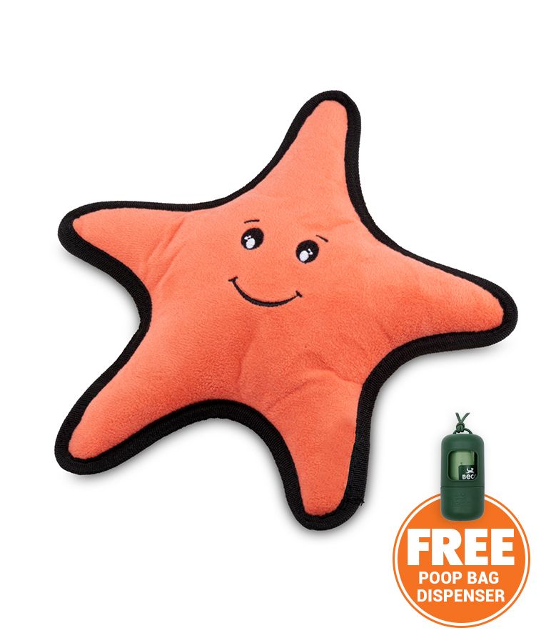 Beco Pets Rough & Tough Starfish Recycled Dog Toy - ORANGE LARGE