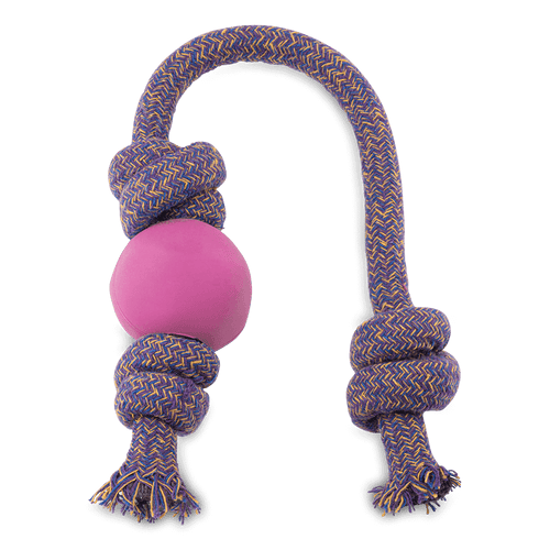 Beco Pets Eco-Friendly Ball on a Rope Dog Toy - Pink Large