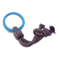 Thumbnail for Beco Pets Hoop on a Rope Dog Toy - Blue Small