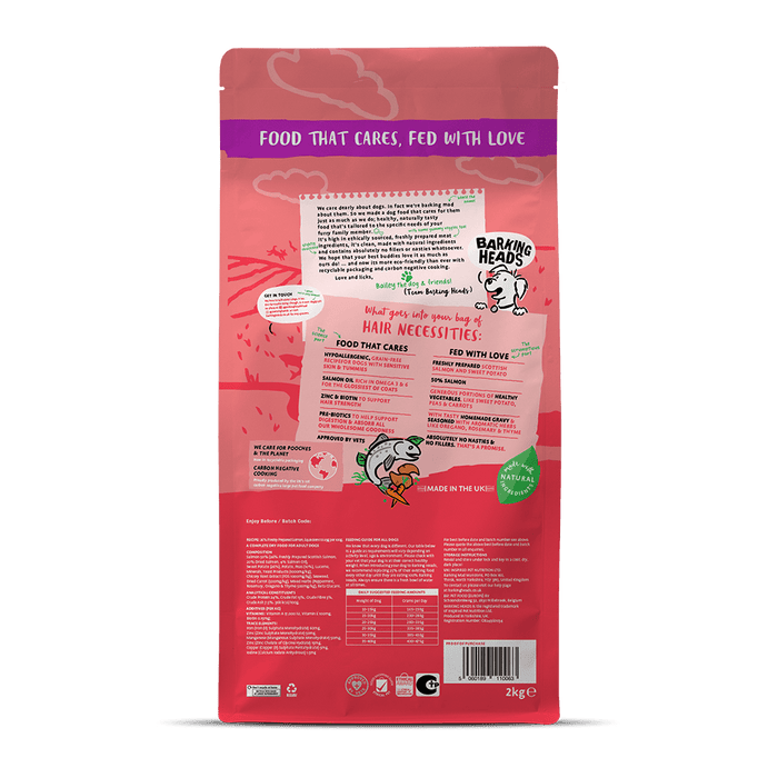 Barking Heads All Hounder Hair Necessities Salmon Dry Dog Food - 2kg