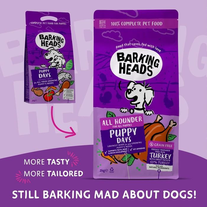 Barking Heads All Hounder Puppy Days Turkey Dry Dog Food - 2kg
