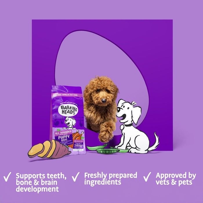 Barking Heads All Hounder Puppy Days Turkey Dry Dog Food - 2kg