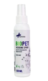Biopet Hexidine Spray 100ml for damaged skin in dogs and cats