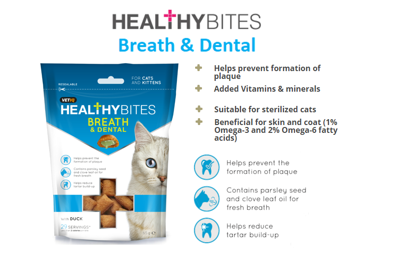 Healthy Bites Breath & Dental Cat & Kitten Treats 65g - 65G