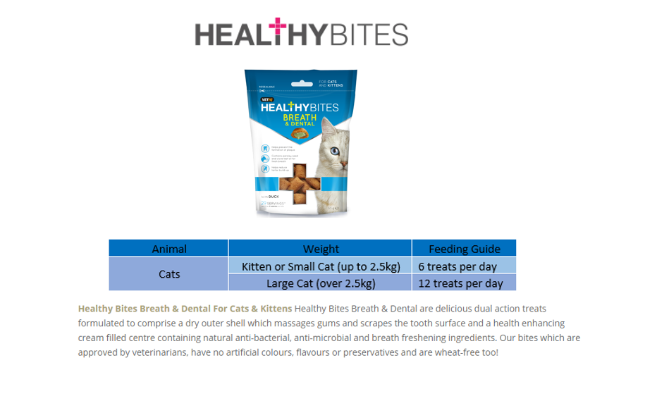 Healthy Bites Breath & Dental Cat & Kitten Treats 65g - 65G