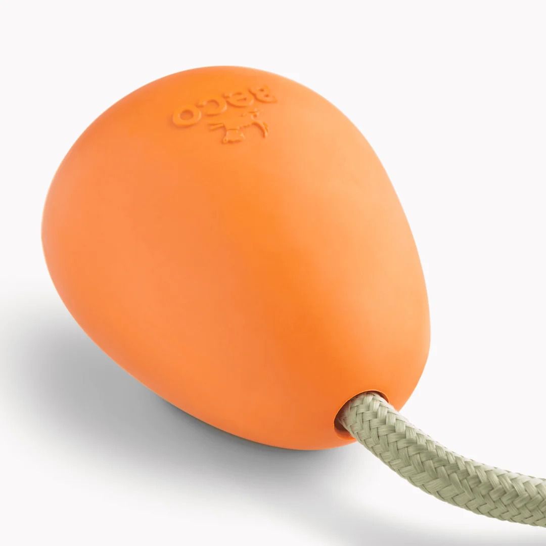 Beco Natural Rubber Slinger Pebble Dog Toy - Orange