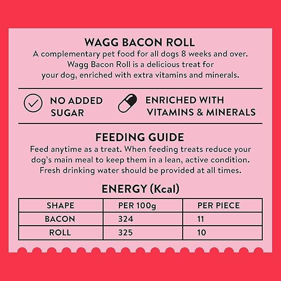 Wagg Bacon Roll Pork Tasty Bites Oven Baked Dog Treats 125g - 125g