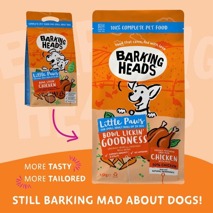 Barking Heads Little Paws Bowl Lickin' Goodness Chicken Dry Dog Food - 1.5kg