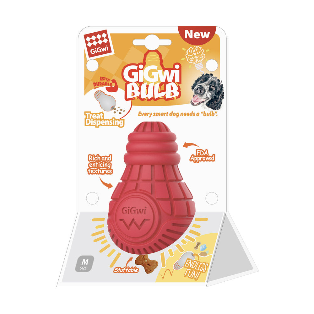 Red Bulb Dispensing Treat Dog Toy – Medium