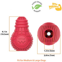 Thumbnail for Red Bulb Dispensing Treat Dog Toy – Medium