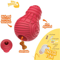 Thumbnail for Red Bulb Dispensing Treat Dog Toy – Medium