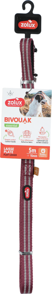 Thumbnail for BVK Flat Lead for Dog Red, 5 m/15 mm
