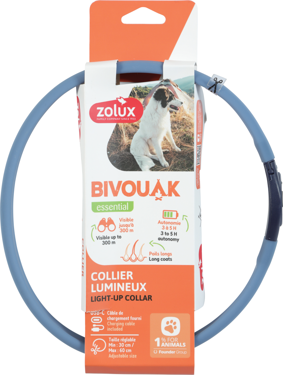 BVK Led Collar Long-Hair Blue