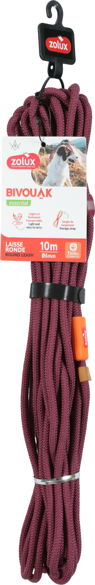 Thumbnail for BVK Polyester Lead for Dog Red, 10 m/ 6 mm