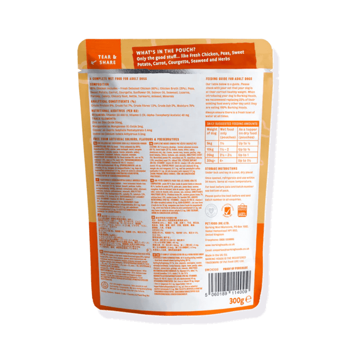 Barking Heads Bowl Lickin' Chicken Adult Wet Dog Food 300g - 300G