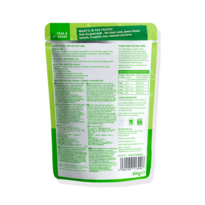 Barking Heads Chop Lickin' Lamb Adult Wet Dog Food 300g - 300G