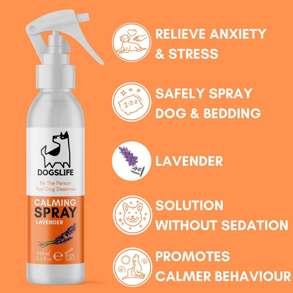 DogsLife Calming Lavender Dog Spray 250ml - 250ml