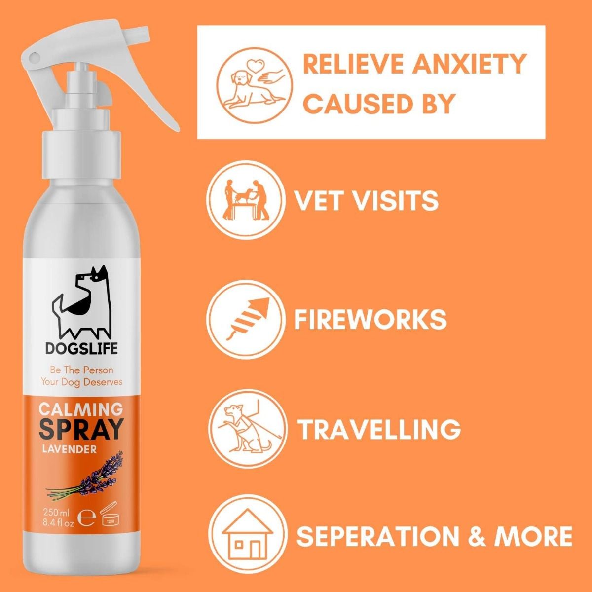 DogsLife Calming Lavender Dog Spray 250ml - 250ml