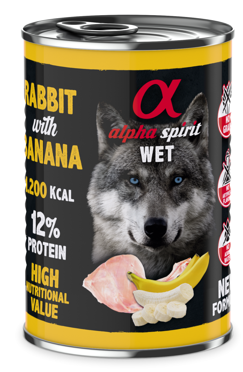 Canned Dog Food Rabbit With Banana 400 g