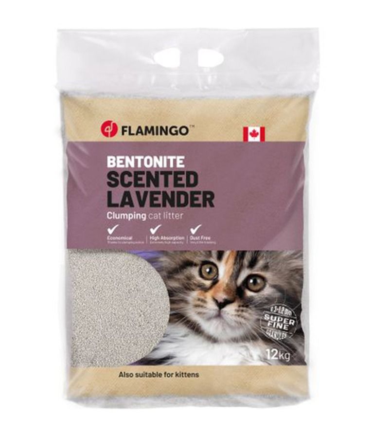 Flamingo Bentonite Lavender Scent Cat Litter - 12kg