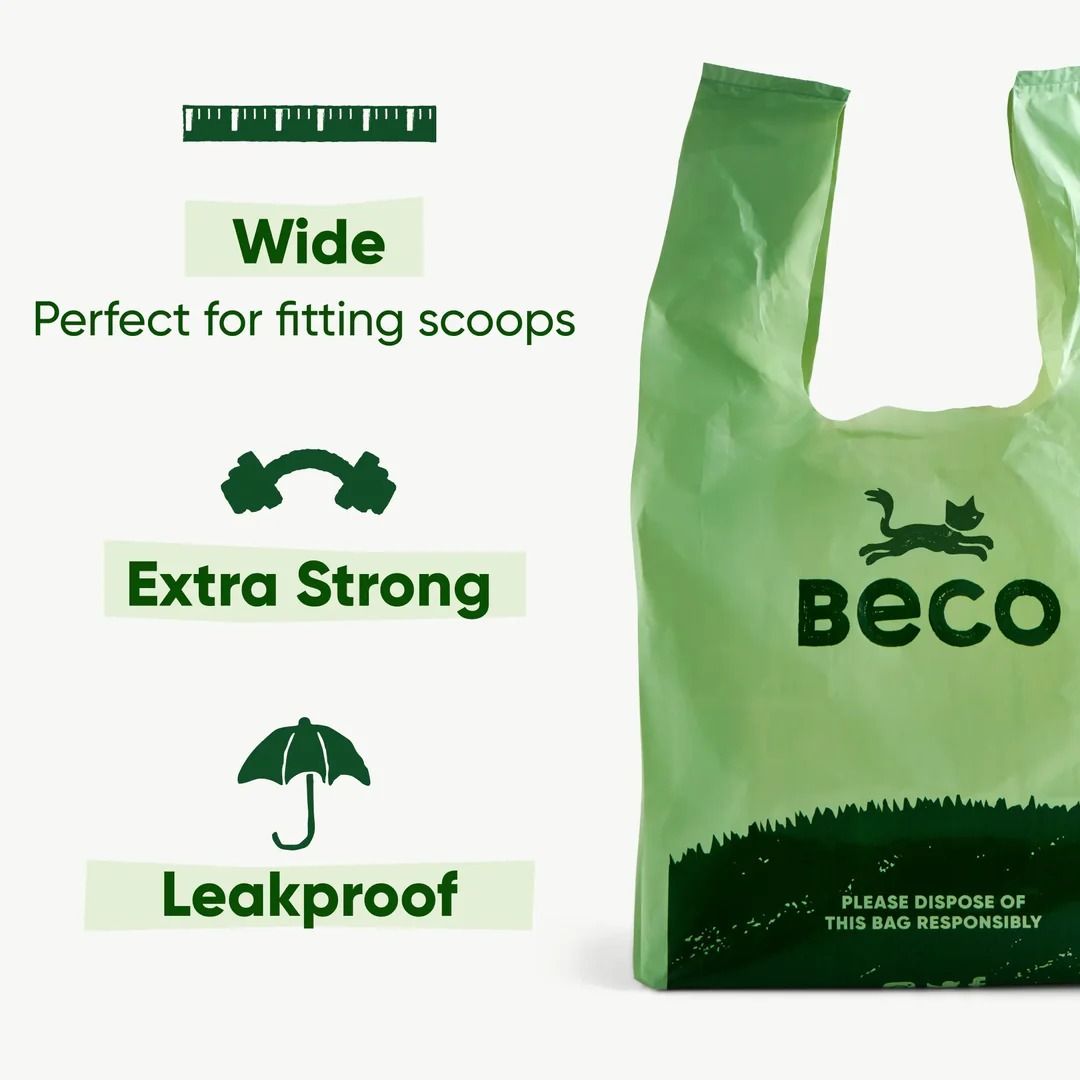 Beco Unscented Cat Poop Bags with Handles 140 Bags