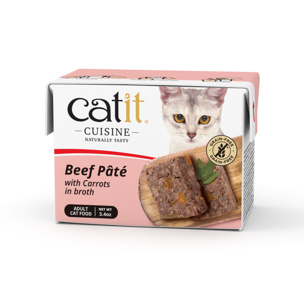Catit Cuisine Beef Pate with Carrots, 95 g Tetra, 12pcs/box