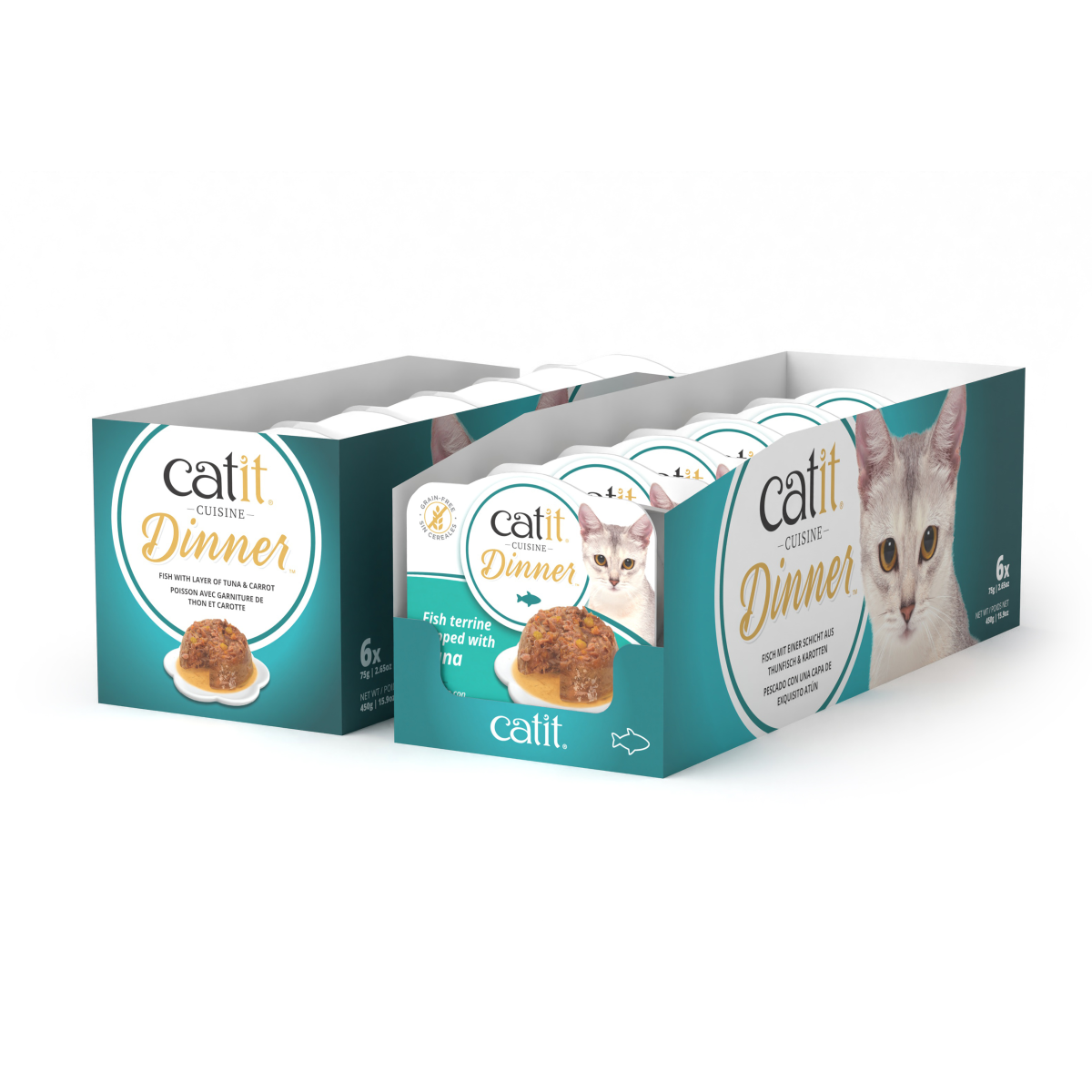 Catit Fish Dinner, Tuna & Carrot 75 g, 6 pcs/box