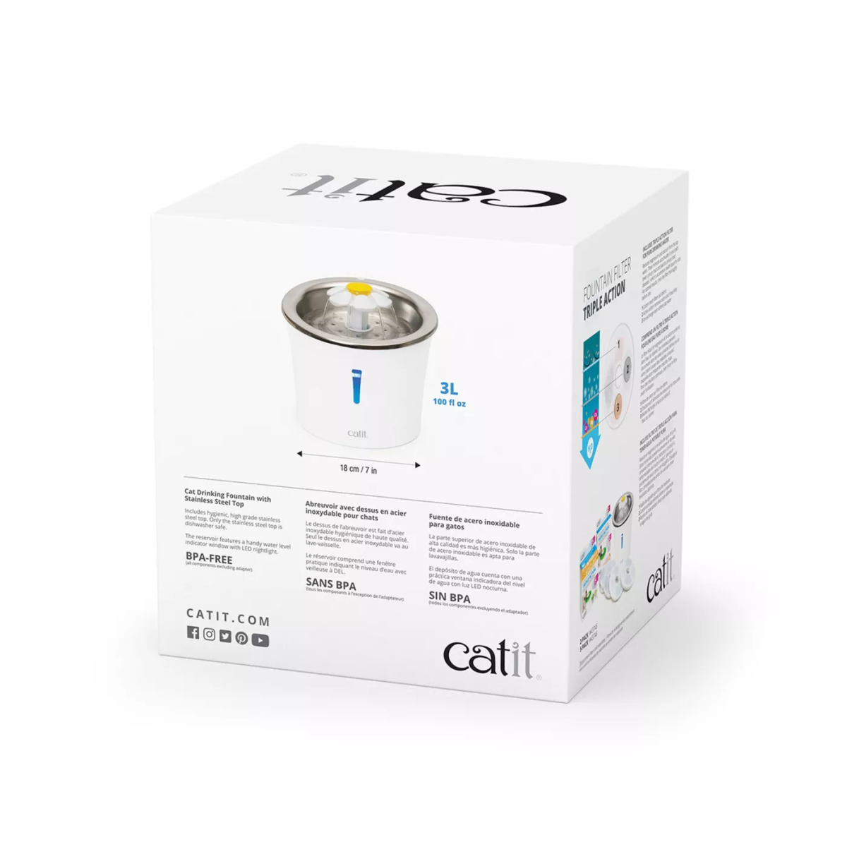 Catit Stainless Steel Flower Fountain