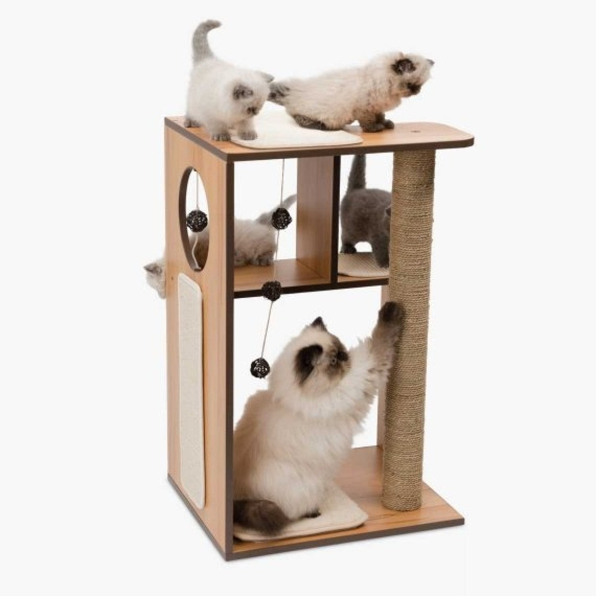 Catit Vesper Cat Furniture V-Box - Walnut/Large