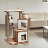 Thumbnail for Catit Vesper Cat Furniture V-Double - Walnut
