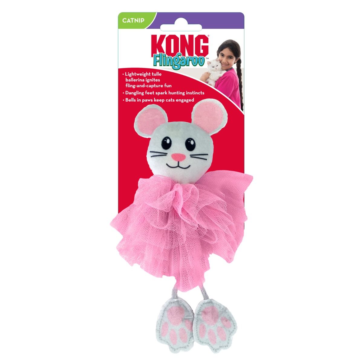 Kong Flingaroo Tutu Mouse Cat Toy -