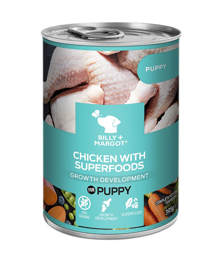 Billy & Margot Chicken with Superfoods Canned Wet Puppy Food 395g - 395g