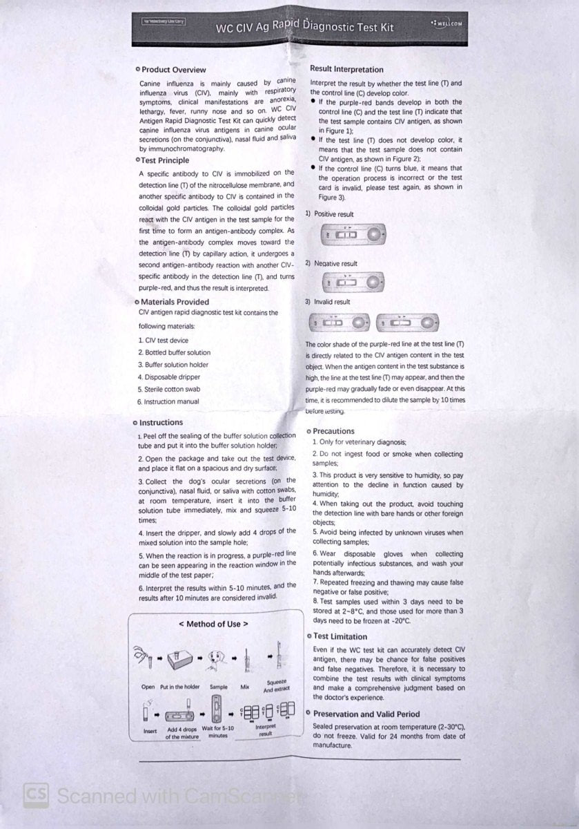CIV-Ag 1 test - Rapid test for kennel cough