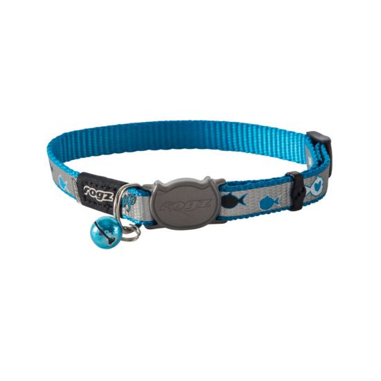 Rogz Reflectocat Blue Fish Cat Collar - Small