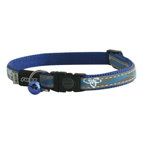 Rogz Nightcat Blue Floral Cat Collar - Small