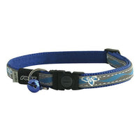 Thumbnail for Rogz Nightcat Blue Floral Cat Collar - Small