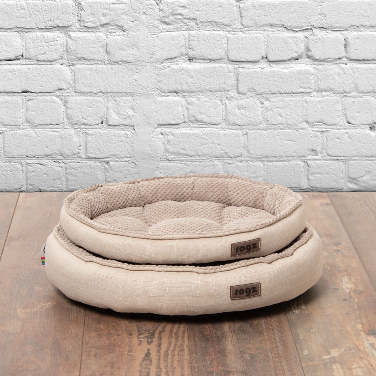 Rogz Athen Oval Cat Bed - Beige Medium