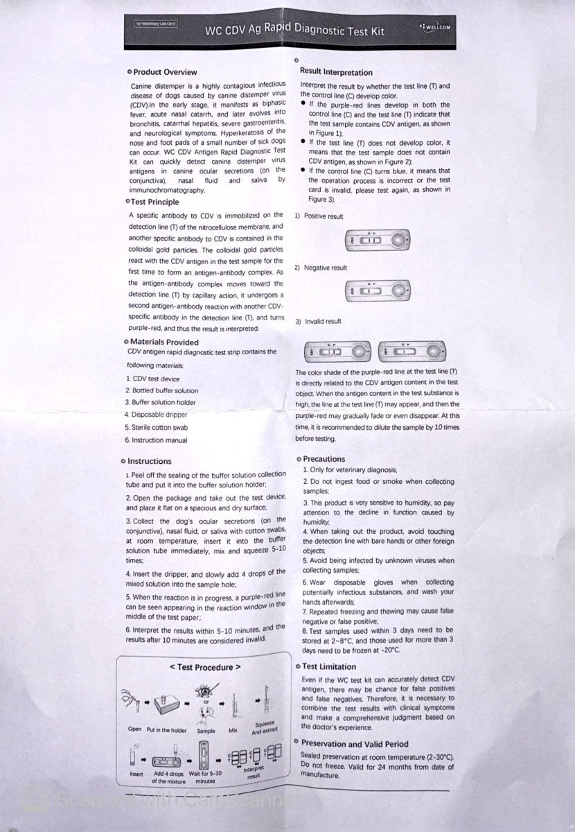CPV-Ag 10 tests - Rapid test for Parvo in dogs